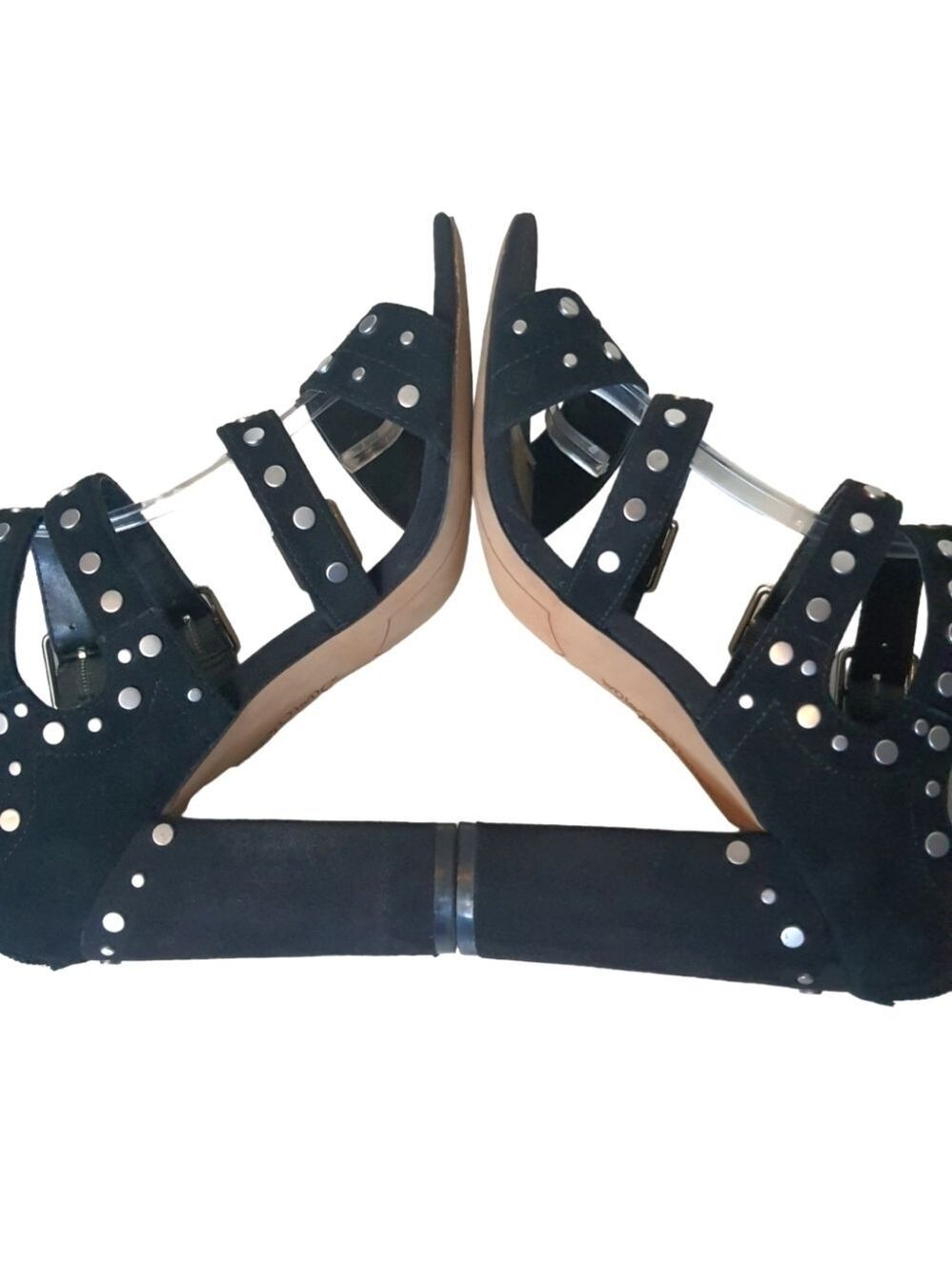 Sam Edelman Studded Strappy Buckled Heels Womens 7.5 - Picture 11 of 16